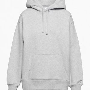 TNA Cozy Fleece Boyfriend Hoodie in Size XL, Heather Chrome